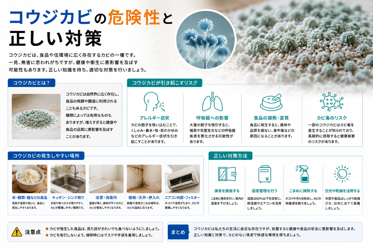 コウジカビの危険性と正しい対策